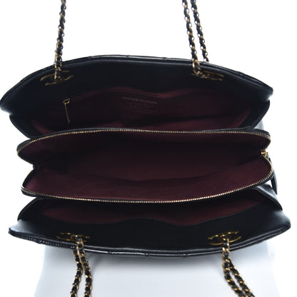 Chanel Patent Goatskin Quilted Small CC Eyelet Tote Black 5 of 7