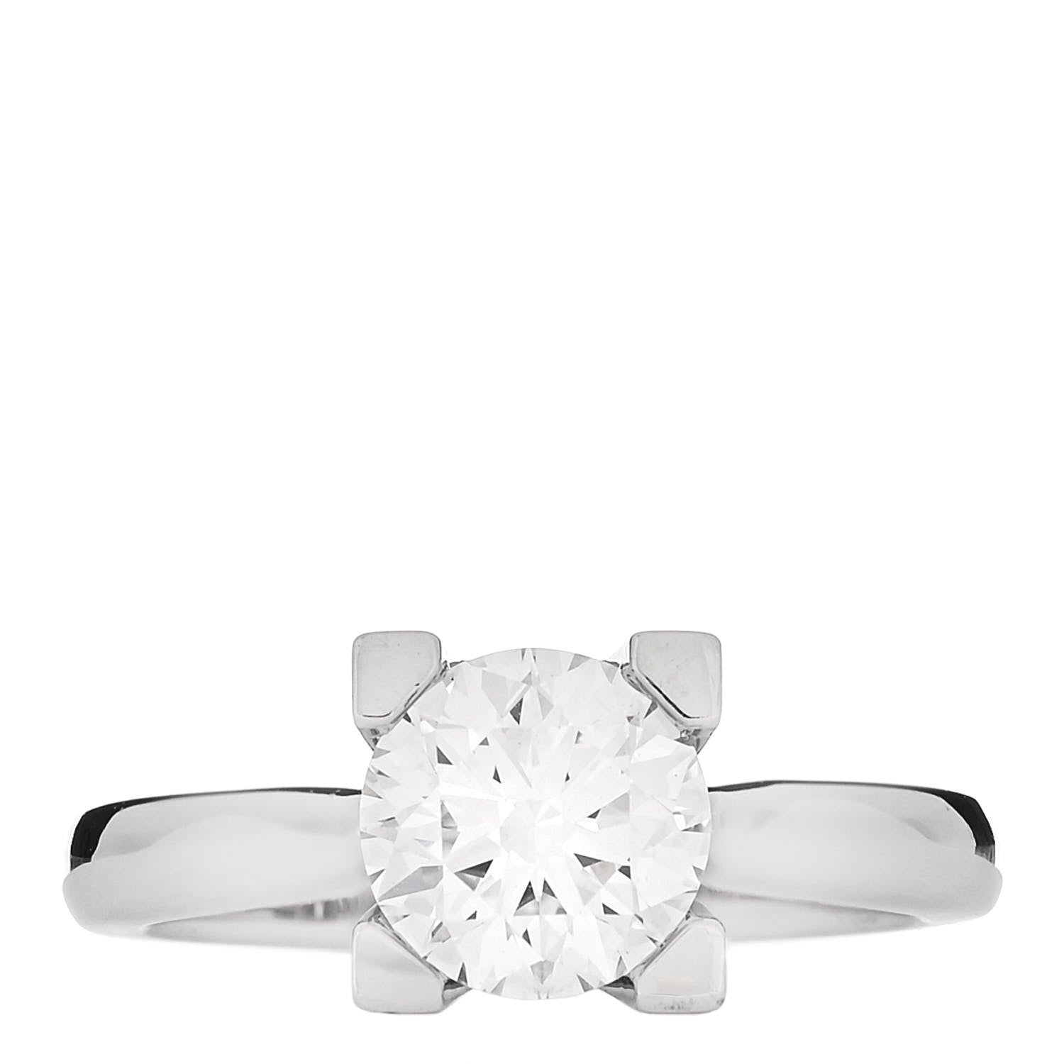 Harry Winston Platinum Diamond 1.12ct HW Logo Engagement Ring 46 3.75 1 of 7