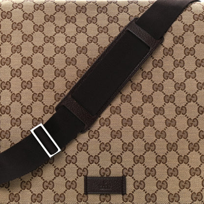 Gucci GG Monogram Medium Flap Messenger Bag Beige Dark Brown 8 of 10