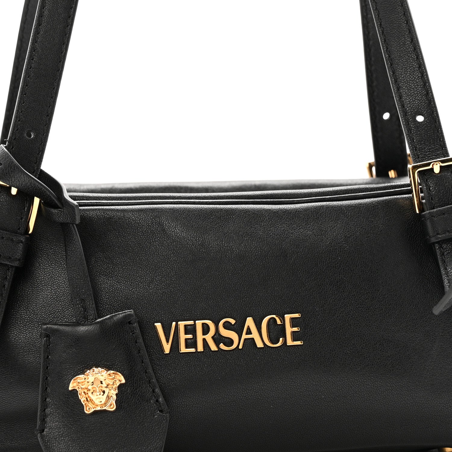 Versace Lambskin Tag Bowling Bag Black 8 of 15