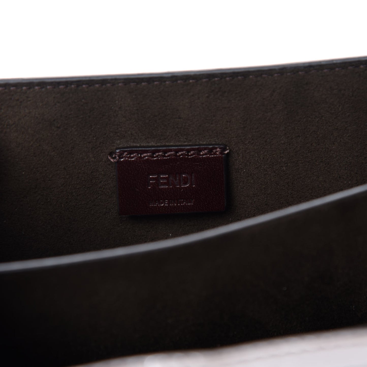 Vitello Vernice Mou Karligraphy Crossbody Bag Ebano