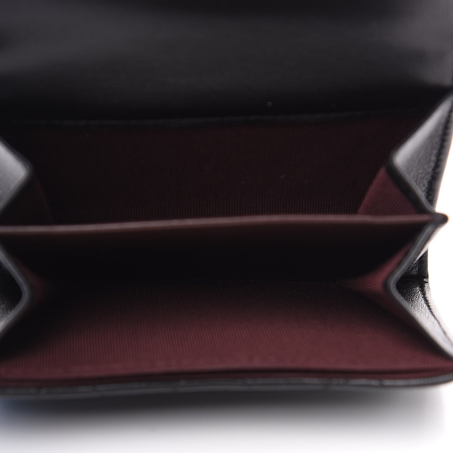 Lambskin Quilted Flap Card Holder Wallet Black