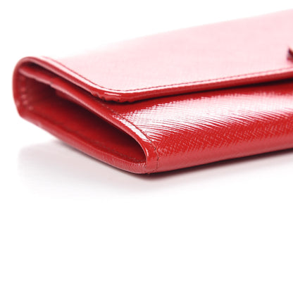 Prada Saffiano Vernice Continental Wallet Rosso 7 of 8