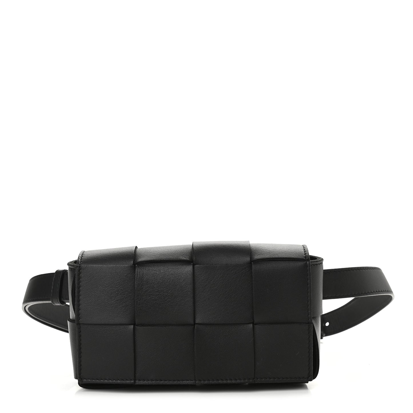 Nappa Maxi Intreccio The Belt Cassette Bag Black