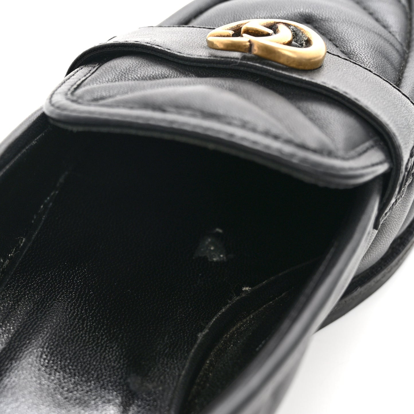 Nappa Matelasse Double G Marmont Loafers 37 Black