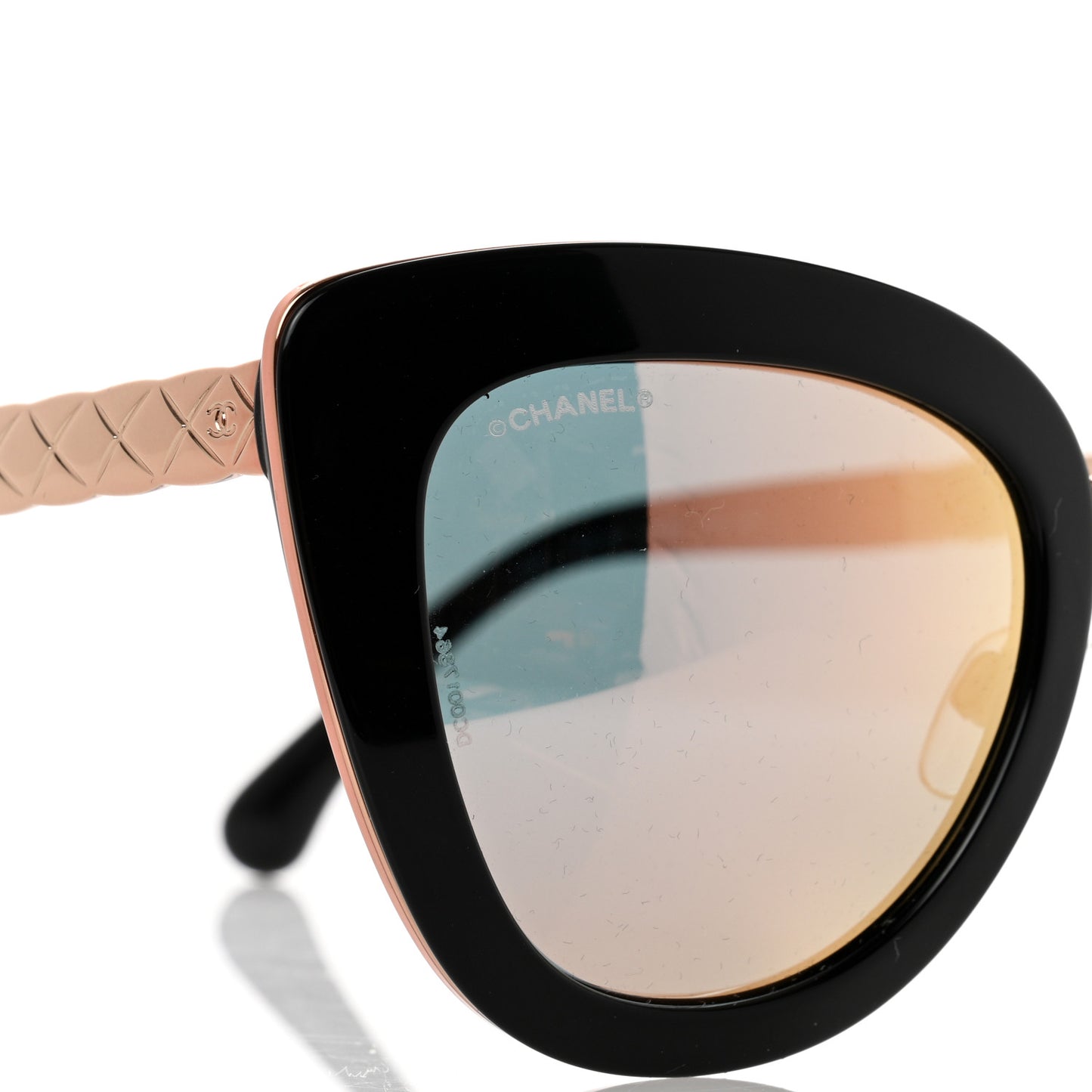 Cat Eye Quilted Sunglasses 5368 Black Pink