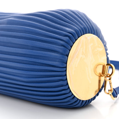 Loewe Lambskin Pleated Bracelet Pouch Shoulder Bag Royal Blue 9 of 9