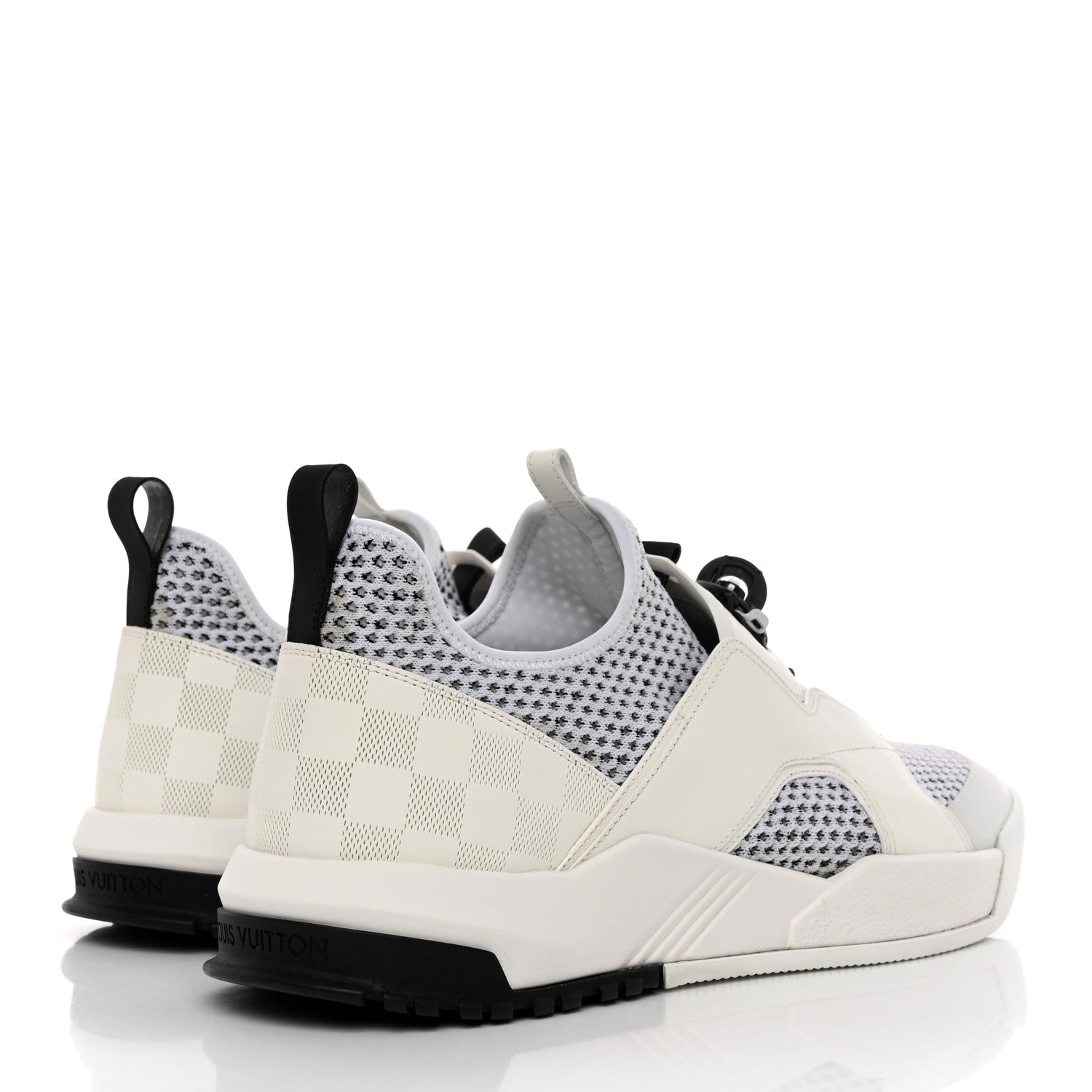 Louis Vuitton Mesh Calfskin Damier Embossed Fuel Power Sneakers 11 White 4 of 13