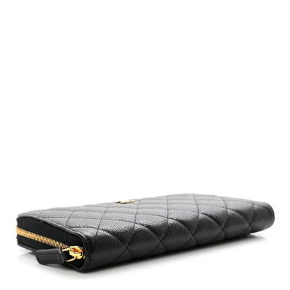 Chanel Caviar Quilted Large Gusset Zip Around Wallet Black 4 of 8