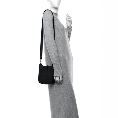 Hermes Taurillon Clemence Evelyne TPM Black 2 of 11