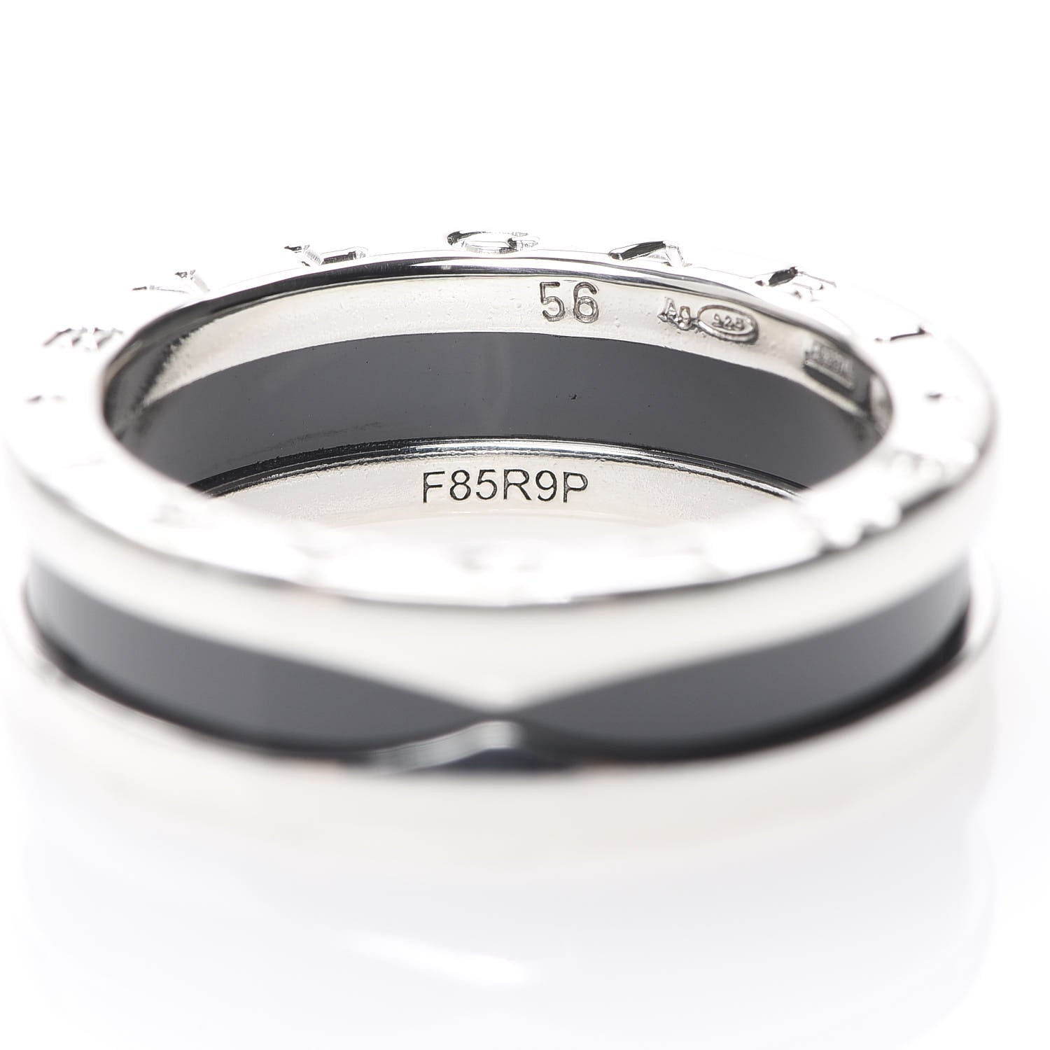 Bulgari Sterling Silver Ceramic Save The Children One-Band Ring 56 7.5 4 of 6