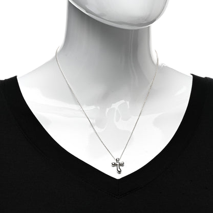 Tiffany Sterling Silver 14mm Elsa Peretti Cross Pendant Necklace 2 of 4