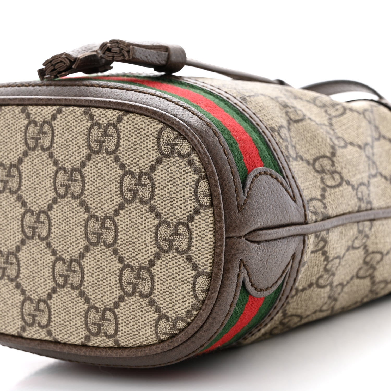 Gucci GG Supreme Monogram Web Mini Ophidia Bucket Bag Brown 10 of 10