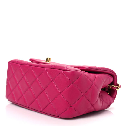 Chanel Lambskin Quilted Mini Pearl Crush Flap Fuchsia 7 of 7