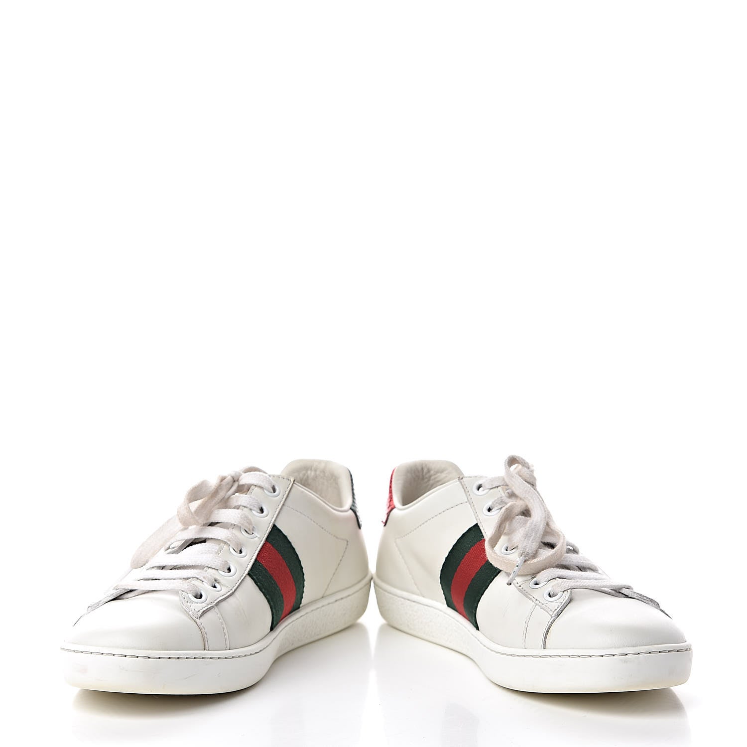 Gucci Calfskin Ayers Bee Embroidered Womens Ace Sneakers 36 White Green 5 of 21