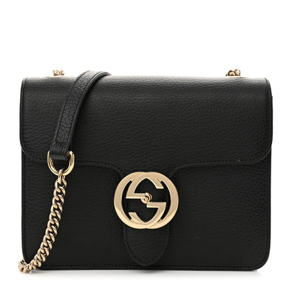 Gucci Dollar Calfskin Small Interlocking G Shoulder Bag Black 1 of 12