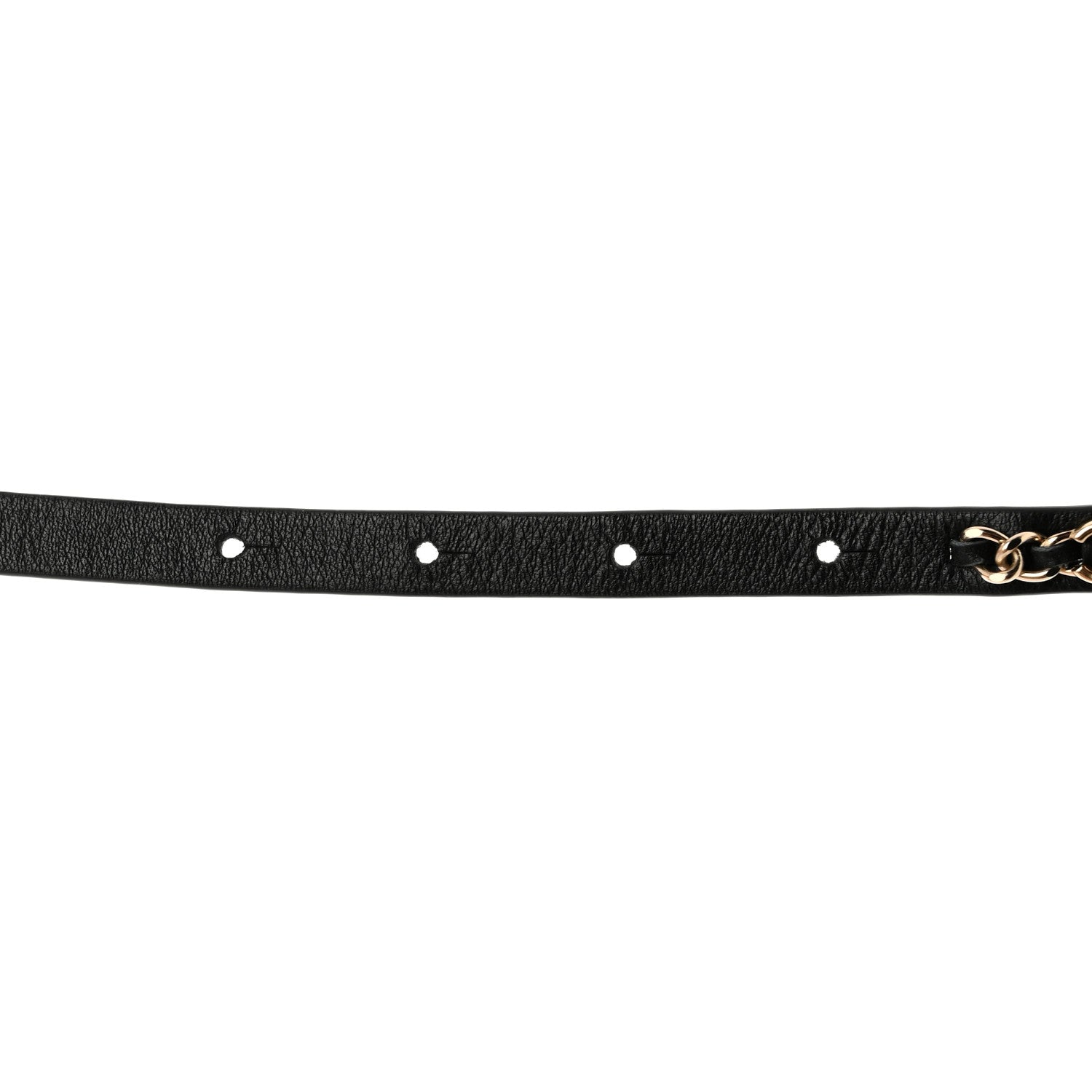 Chanel Calfskin Chain Logo Skinny Belt 80 32 Black 3 of 6
