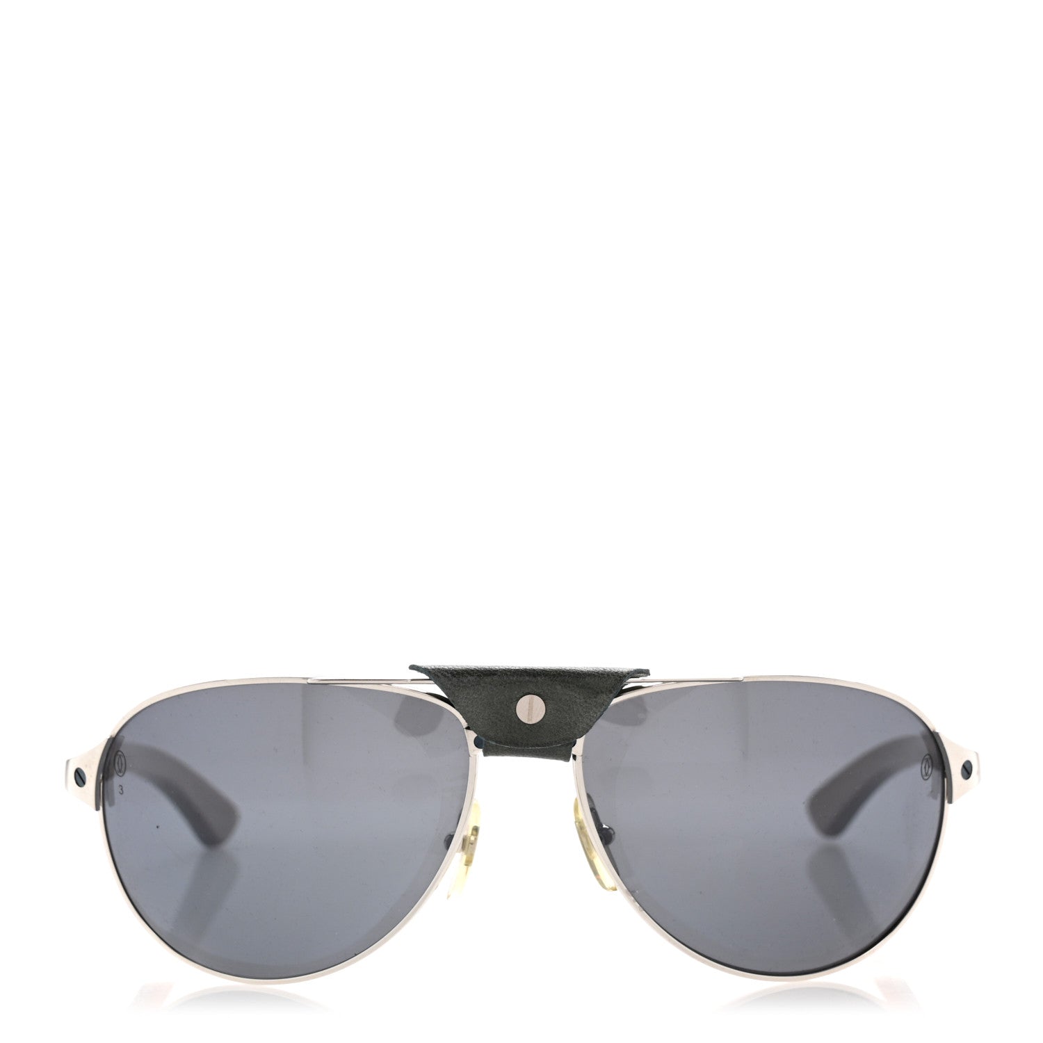 Cartier Metal Santos Dumont Aviator Sunglasses Silver 2 of 11