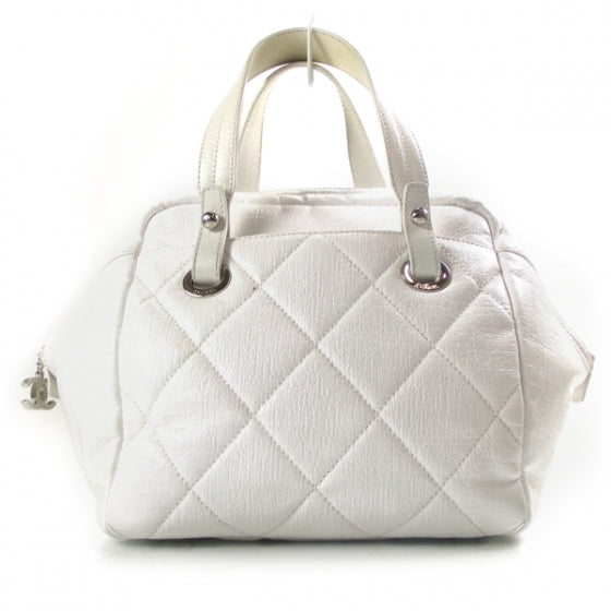 Paris Biarritz Quilted Tote White