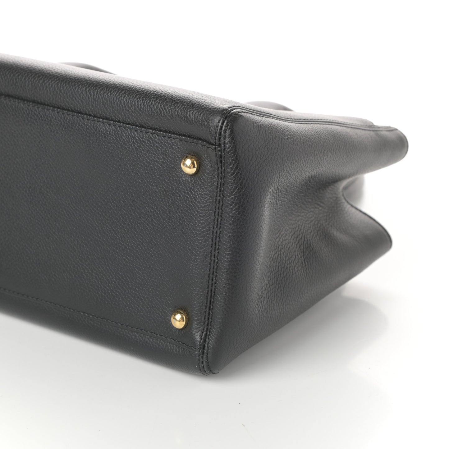 Calfskin Small Cerf Shopper Tote Black