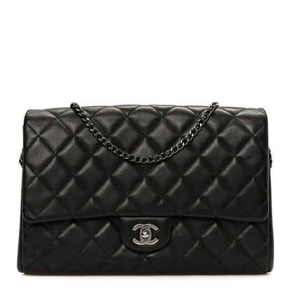 Chanel Lambskin Quilted Clutch With Chain Flap Black 1 of 12