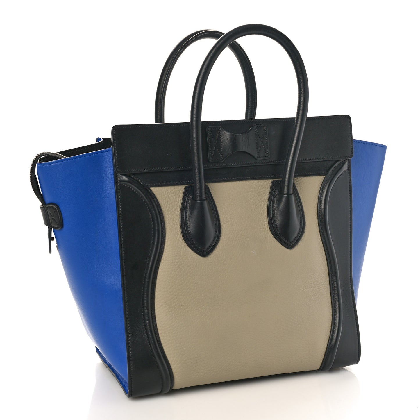 Elephant Calfskin Mini Tri-Color Luggage Beige