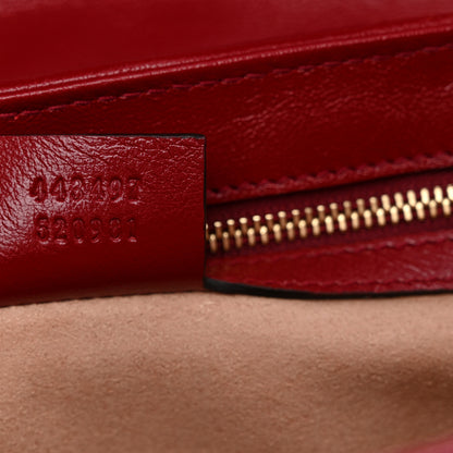 Gucci Monogram Azalea Calfskin Matelasse Diagonal Small GG Marmont Shoulder Bag Beige Ebony New Cherry Red 7 of 10