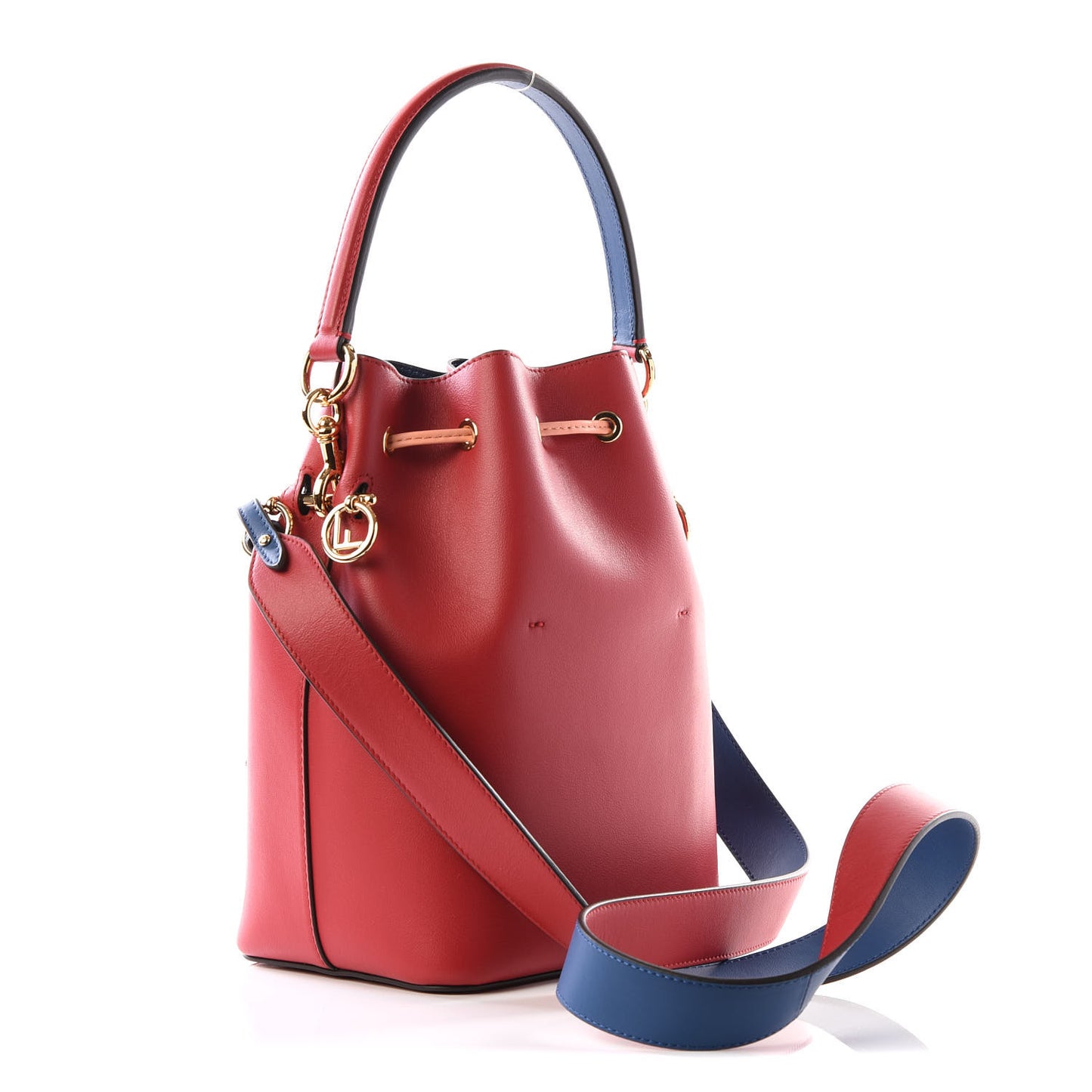 Vitello Grace F is Fendi Stamp Patch Perforated Small Mon Tresor Bucket Bag Fragola