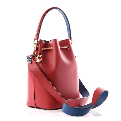 Fendi Vitello Grace F is Fendi Stamp Patch Perforated Small Mon Tresor Bucket Bag Fragola 2 of 11