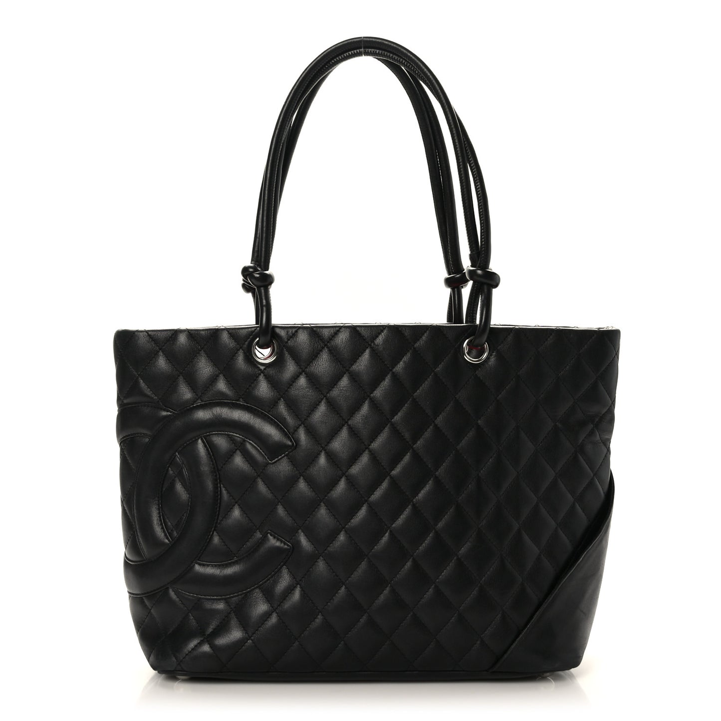Calfskin Quilted Large Cambon Tote Black