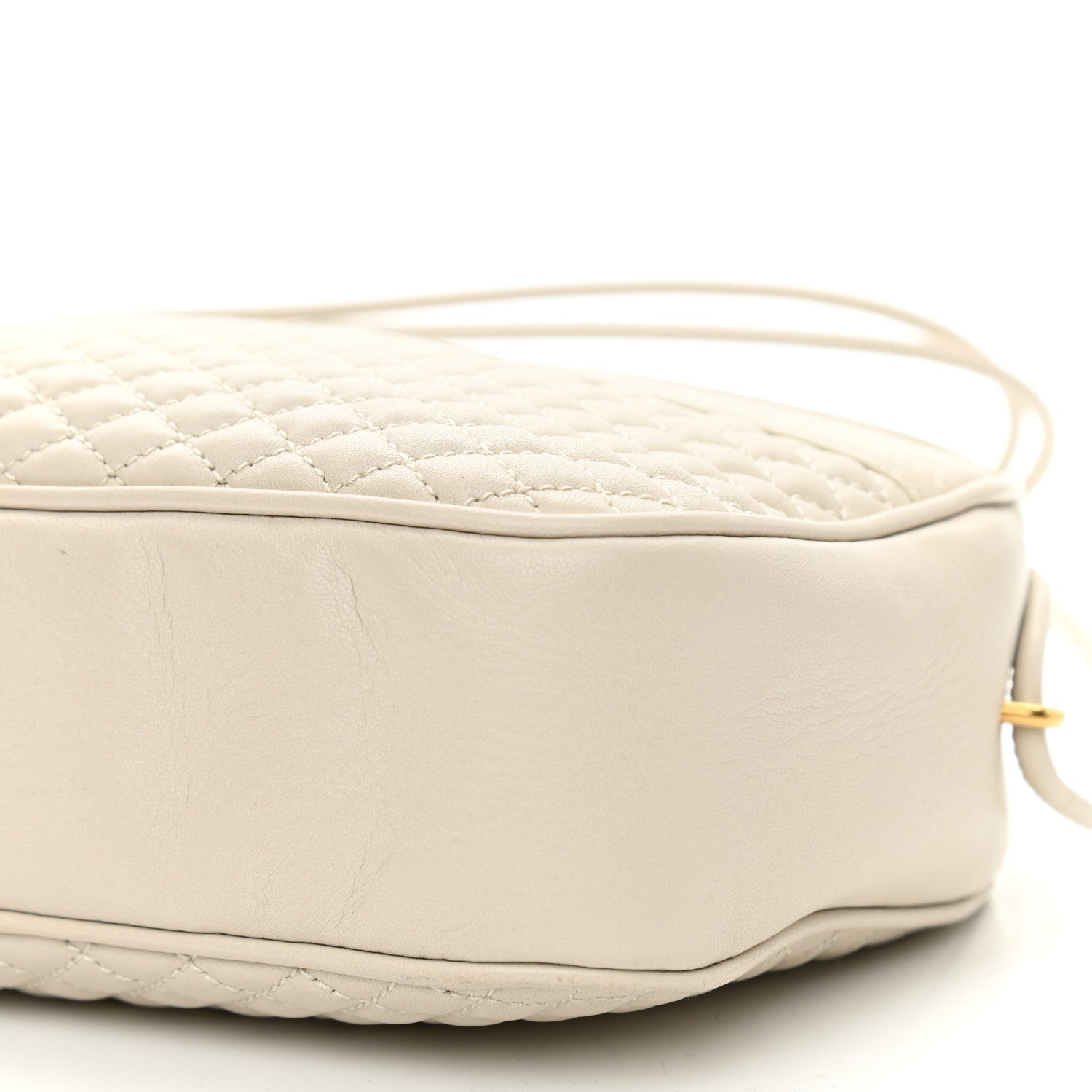 Saint Laurent Lambskin Quilted Victoire Camera Bag Blanc Vintage 9 of 10
