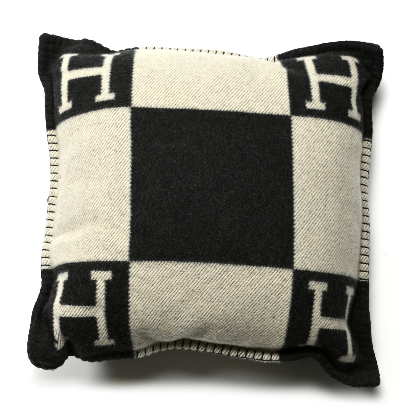 Wool Cashmere Avalon Pillow PM Ecru Gris Fonce