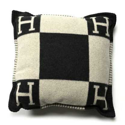 Hermes Wool Cashmere Avalon Pillow PM Ecru Gris Fonce 1 of 4