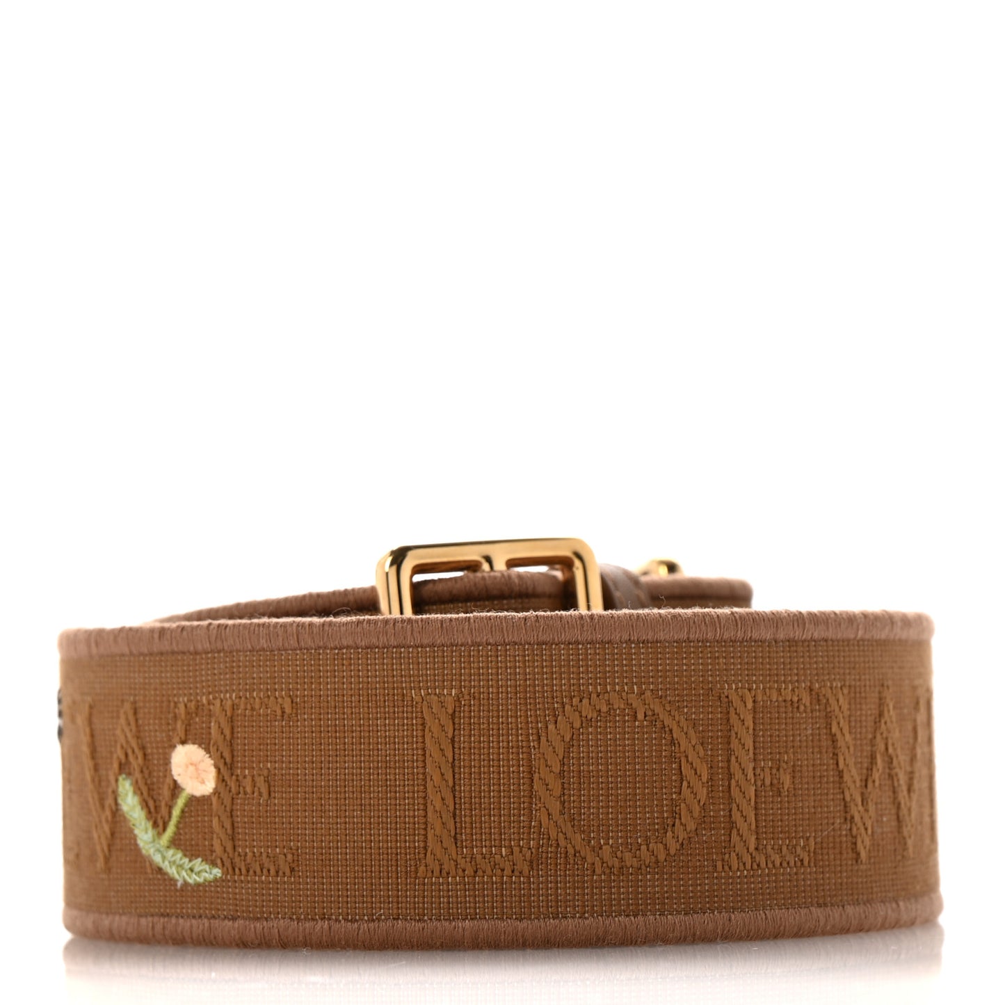 X SUNA FUJITA Calfskin Lemur Jacquard Anagram Strap Oak