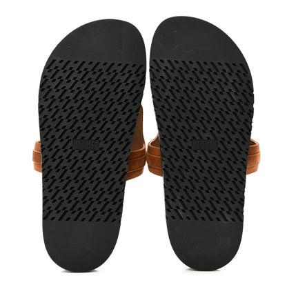 Hermes Suede Goatskin Womens Empire Sandals 39 Gold 6 of 10