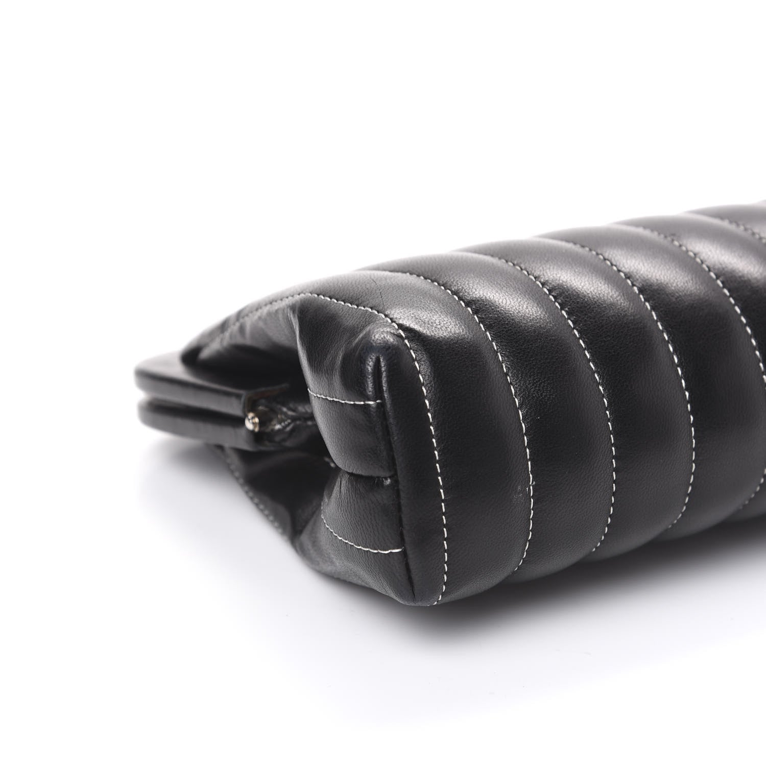 Chanel Lambskin Vertical Quilted Mademoiselle Clutch Black 7 of 13
