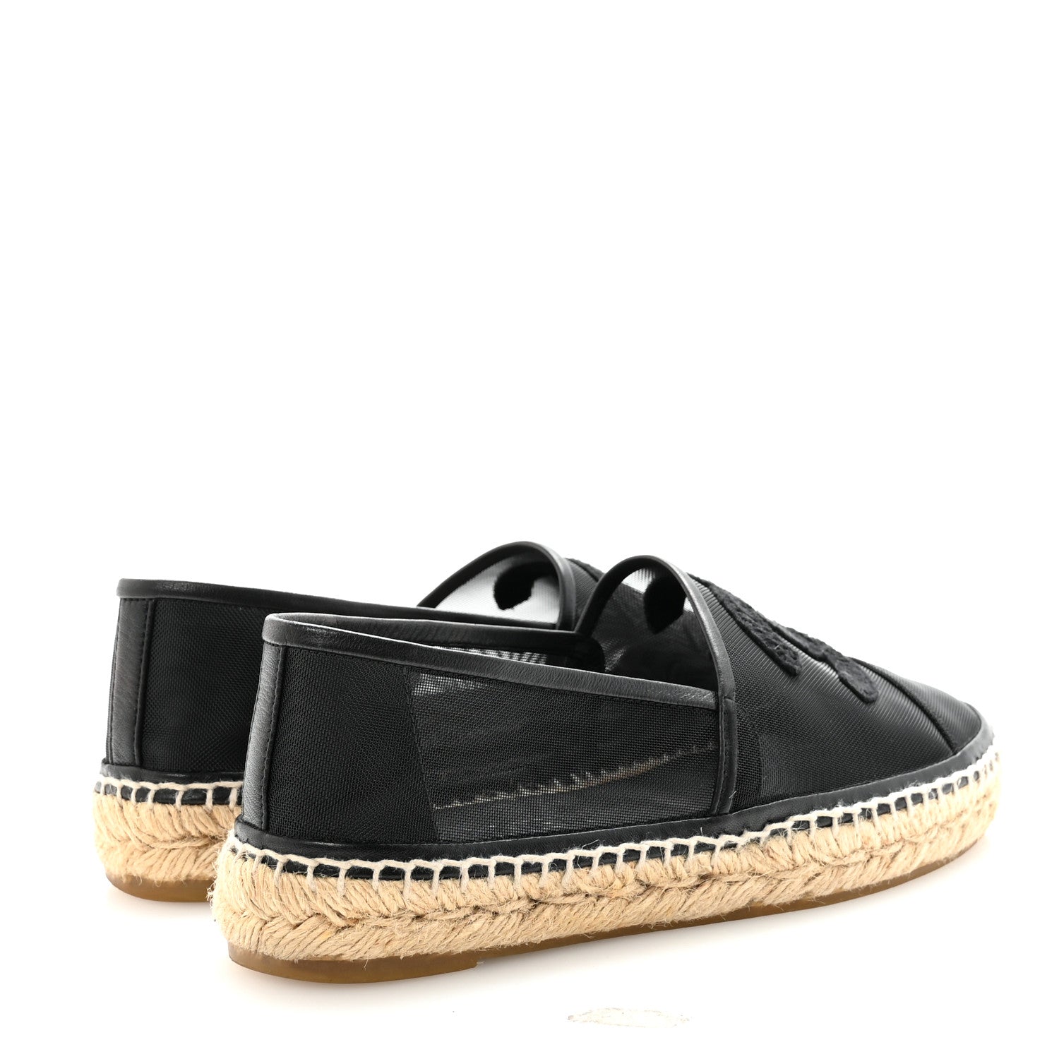 Chanel Mesh Grosgrain CC Espadrilles 37 Black 5 of 8