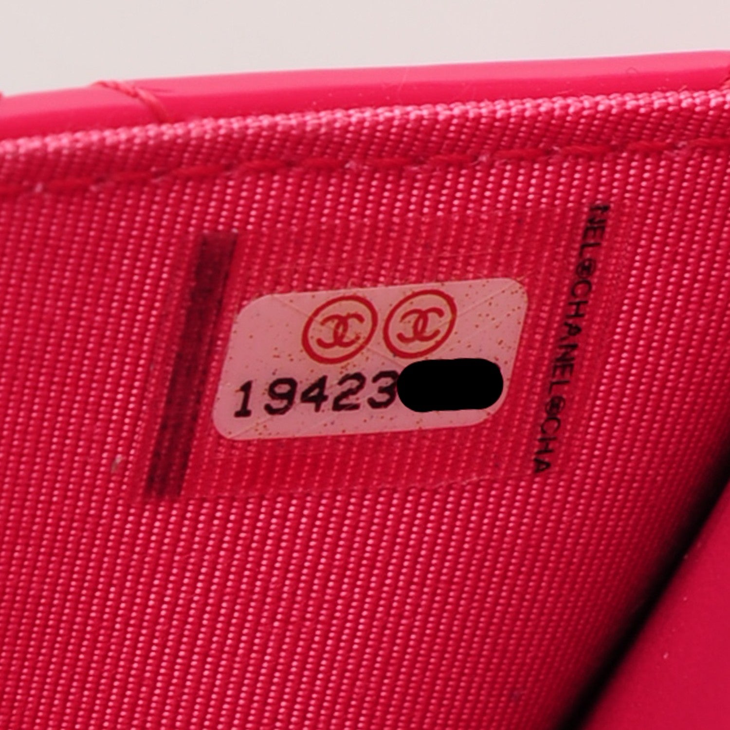Chanel Patent Quilted Wallet On Chain WOC Fuchsia 8 of 8