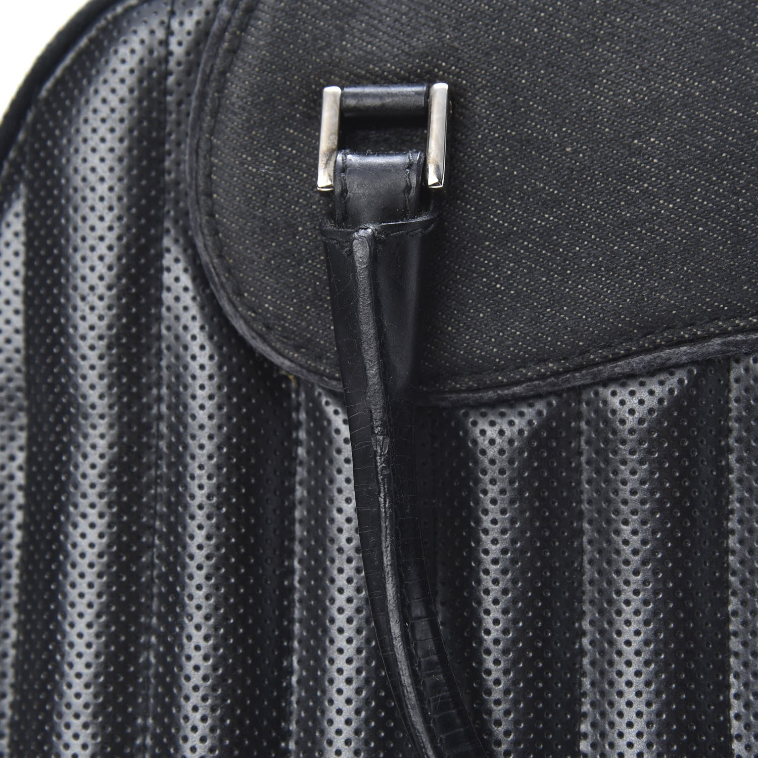 Christian Dior Denim Perforated Trailer Trash Tote Black 17 of 18