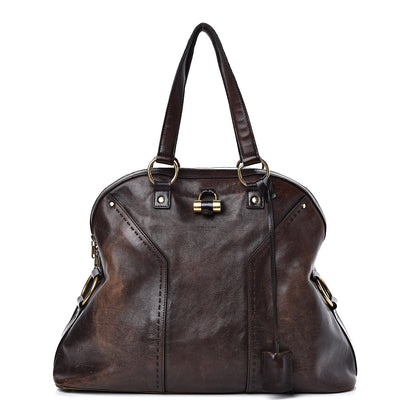 Saint Laurent Calfskin Oversized Muse Brown 1 of 25