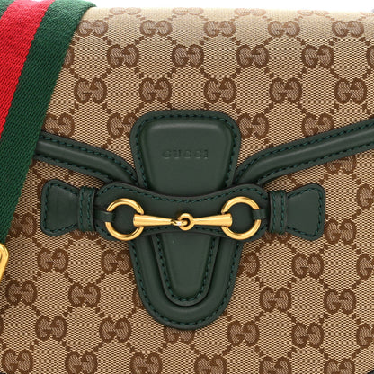 Gucci Monogram Calfskin Medium Lady Web Shoulder Bag Beige Green 8 of 12