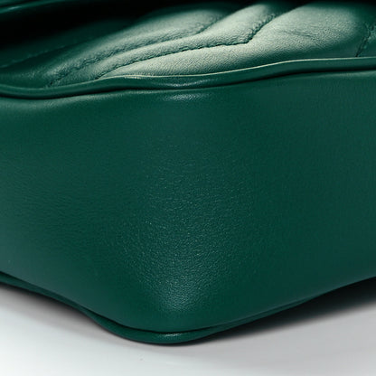 Gucci Calfskin Matelasse Super Mini GG Marmont Shoulder Bag Emerald Green 8 of 9