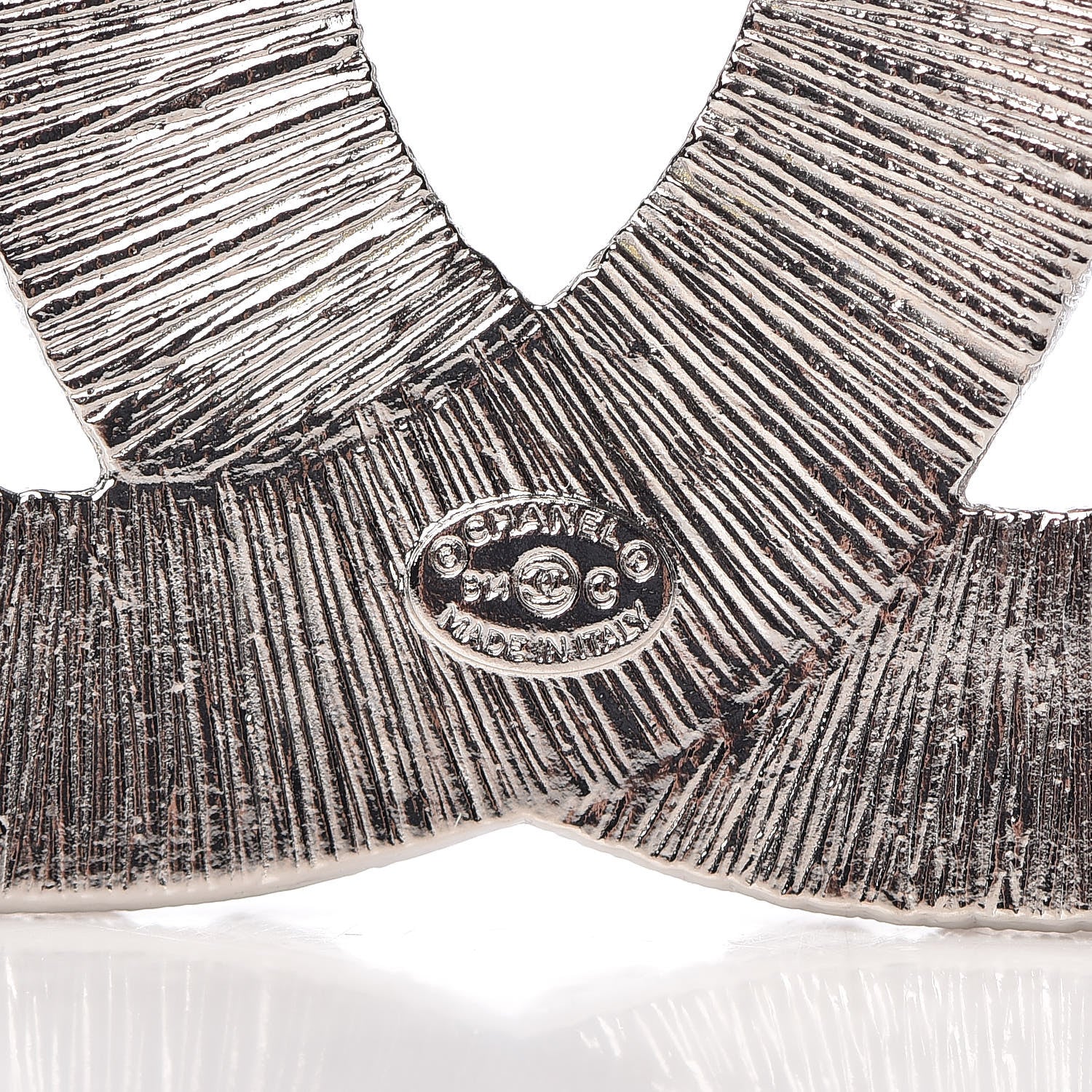 Chanel Baguette Crystal CC Brooch Silver 4 of 5