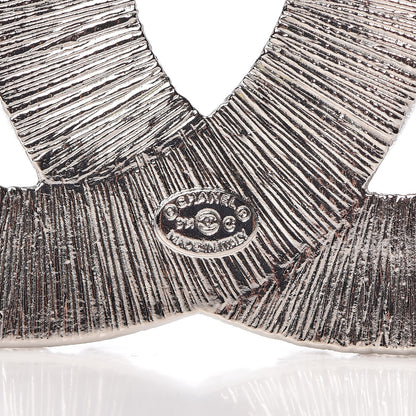 Chanel Baguette Crystal CC Brooch Silver 4 of 5