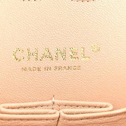 Chanel Iridescent Lambskin Quilted Medium Double Flap Beige 6 of 13