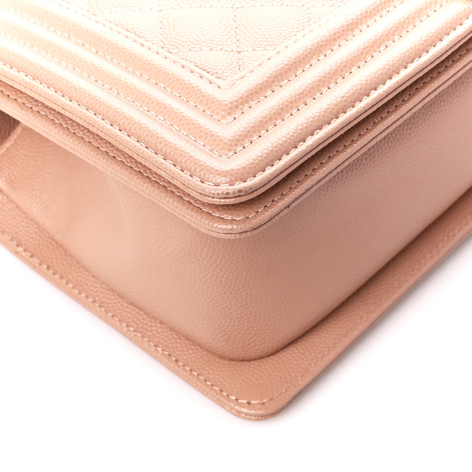 Chanel Caviar Quilted Medium Boy Flap Beige 9 of 10