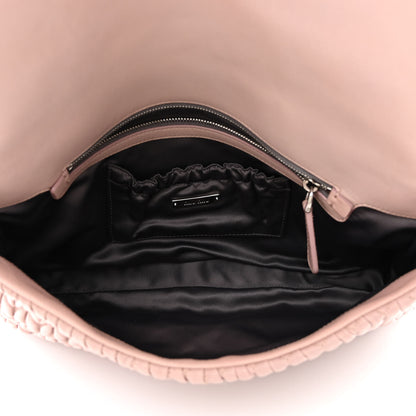 Miu Miu Nappa Matelasse Crystal Flap Clutch Cammeo 5 of 11