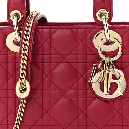 Christian Dior Lambskin Cannage Mini Lady Dior Red 8 of 11