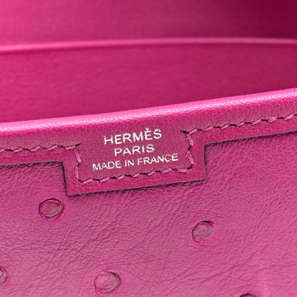 Hermes Ostrich Jige Duo Clutch Rose Pourpre 7 of 8