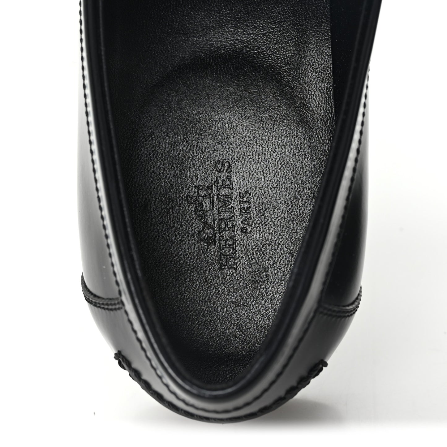 Glazed Calfskin Medor Studded Fringe Womens Destin Loafer 40 Black